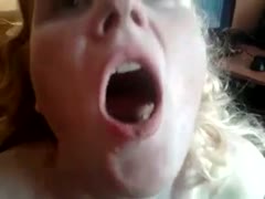 Teenage blonde's little mouth was filled with filthy garbage.